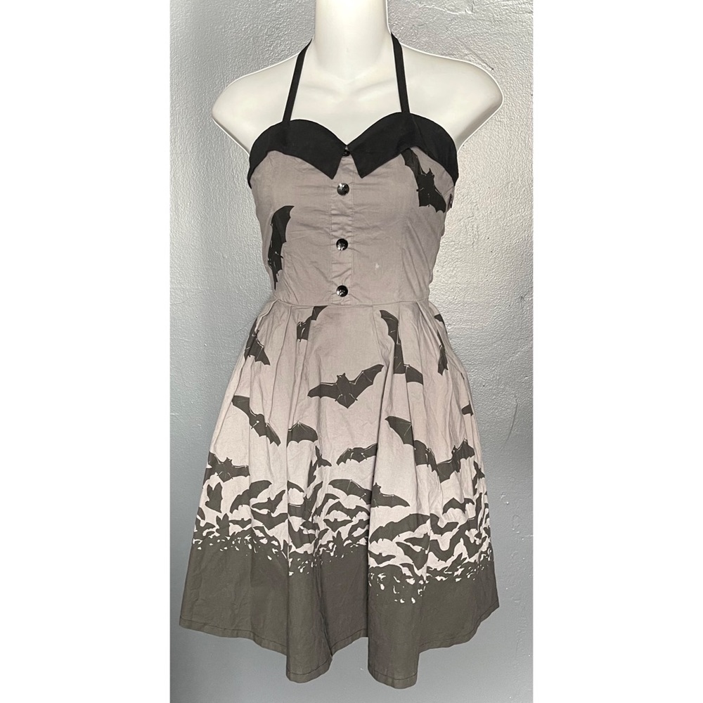 Sourpuss Black/Gray Spooksville Bats Dress